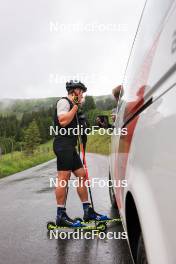 21.06.2024, Les Diablerets, Switzerland (SUI): Valerio Grond (SUI), Erik Braten Guidon (NOR), coach Team Switzerland, (l-r) - Cross-Country summer training, Les Diablerets (SUI). www.nordicfocus.com. © Manzoni/NordicFocus. Every downloaded picture is fee-liable.