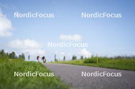 09.07.2024, Lavaze, Italy (ITA): Nadine Faehndrich (SUI), Nicole Monsorno (ITA), (l-r)  - Cross-Country summer training, Lavaze (ITA). www.nordicfocus.com. © Vanzetta/NordicFocus. Every downloaded picture is fee-liable.