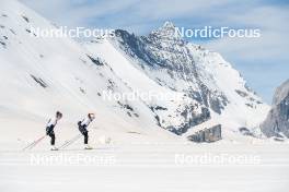 18.06.2024, Tignes, France (FRA): Flora Dolci (FRA), Léna Quintin (FRA), (l-r) - Cross-Country summer training, Tignes (FRA). www.nordicfocus.com. © Authamayou/NordicFocus. Every downloaded picture is fee-liable.