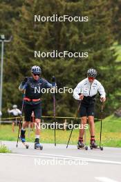 28.05.2024, Lenzerheide, Switzerland (SUI): Silvan Hauser (SUI), Nicola Wigger (SUI), (l-r) - Cross-Country training, Lenzerheide (SUI). www.nordicfocus.com. © Manzoni/NordicFocus. Every downloaded picture is fee-liable.