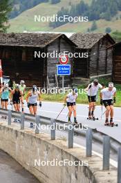 14.08.2024, Ulrichen, Switzerland (SUI): Pia Fink (GER), Sofie Krehl (GER), Victoria Carl (GER), Laura Gimmler (GER), Katharina Hennig (GER), Tom Emilio Wagner (GER), Jan-Friedrich Doerks (GER), (l-r) - Cross-Country summer training, Ulrichen (SUI). www.nordicfocus.com. © Manzoni/NordicFocus. Every downloaded picture is fee-liable.