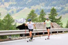 14.08.2024, Ulrichen, Switzerland (SUI): Katharina Hennig (GER), Victoria Carl (GER), (l-r) - Cross-Country summer training, Ulrichen (SUI). www.nordicfocus.com. © Manzoni/NordicFocus. Every downloaded picture is fee-liable.