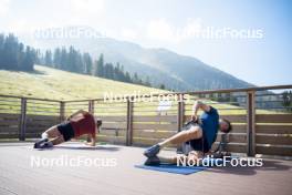 09.07.2024, Lavaze, Italy (ITA): Nadine Faehndrich (SUI), Cyril Faehndrich (SUI), (l-r)  - Cross-Country summer training, Lavaze (ITA). www.nordicfocus.com. © Vanzetta/NordicFocus. Every downloaded picture is fee-liable.