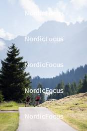 09.07.2024, Lavaze, Italy (ITA): Nicole Monsorno (ITA), Nadine Faehndrich (SUI), (l-r)  - Cross-Country summer training, Lavaze (ITA). www.nordicfocus.com. © Vanzetta/NordicFocus. Every downloaded picture is fee-liable.