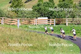 15.08.2024, Ulrichen, Switzerland (SUI): Lisa Lohmann (GER), Laura Gimmler (GER), Helen Hoffmann (GER), Pia Fink (GER), Coletta Rydzek (GER), Katherine Sauerbrey (GER), (l-r) - Cross-Country summer training, Ulrichen (SUI). www.nordicfocus.com. © Manzoni/NordicFocus. Every downloaded picture is fee-liable.