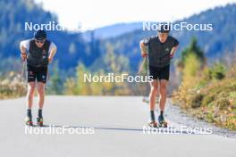 12.10.2024, Ramsau am Dachstein, Austria (AUT): Luca Petzold (GER), Alexander Brandner (GER), (l-r) - Cross-Country summer training, Ramsau am Dachstein (AUT). www.nordicfocus.com. © Manzoni/NordicFocus. Every downloaded picture is fee-liable.