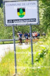 21.06.2024, Les Diablerets, Switzerland (SUI): Jason Rueesch (SUI), Fabrizio Albasini (SUI), Jonas Baumann (SUI), (l-r) - Cross-Country summer training, Les Diablerets (SUI). www.nordicfocus.com. © Manzoni/NordicFocus. Every downloaded picture is fee-liable.