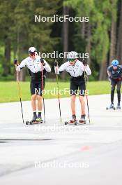 28.05.2024, Lenzerheide, Switzerland (SUI): Isai Naeff (SUI), Jon-Fadri Nufer (SUI), (l-r) - Cross-Country training, Lenzerheide (SUI). www.nordicfocus.com. © Manzoni/NordicFocus. Every downloaded picture is fee-liable.