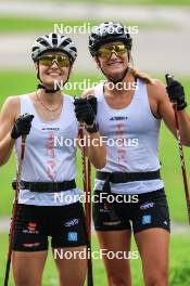 15.08.2024, Ulrichen, Switzerland (SUI): Lena Keck (GER), Laura Gimmler (GER), (l-r) - Cross-Country summer training, Ulrichen (SUI). www.nordicfocus.com. © Manzoni/NordicFocus. Every downloaded picture is fee-liable.