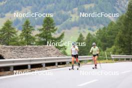 14.08.2024, Ulrichen, Switzerland (SUI): Katharina Hennig (GER), Victoria Carl (GER), (l-r) - Cross-Country summer training, Ulrichen (SUI). www.nordicfocus.com. © Manzoni/NordicFocus. Every downloaded picture is fee-liable.