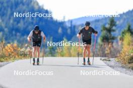 12.10.2024, Ramsau am Dachstein, Austria (AUT): Luca Petzold (GER), Alexander Brandner (GER), (l-r) - Cross-Country summer training, Ramsau am Dachstein (AUT). www.nordicfocus.com. © Manzoni/NordicFocus. Every downloaded picture is fee-liable.