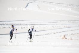 18.06.2024, Tignes, France (FRA): Flora Dolci (FRA), Léna Quintin (FRA), (l-r) - Cross-Country summer training, Tignes (FRA). www.nordicfocus.com. © Authamayou/NordicFocus. Every downloaded picture is fee-liable.