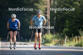 10.07.2024, Lavaze, Italy (ITA): Nadine Faehndrich (SUI), Cyril Faehndrich (SUI), (l-r)  - Cross-Country summer training, Lavaze (ITA). www.nordicfocus.com. © Vanzetta/NordicFocus. Every downloaded picture is fee-liable.