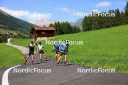 14.08.2024, Ulrichen, Switzerland (SUI): Anian Sossau (GER), Marius Kastner (GER), Jan-Friedrich Doerks (GER), Tom Emilio Wagner (GER), (l-r) - Cross-Country summer training, Ulrichen (SUI). www.nordicfocus.com. © Manzoni/NordicFocus. Every downloaded picture is fee-liable.