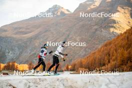 09.11.2024, Bessans, France (FRA): Flora Dolci (FRA), Théo Schely (FRA), (l-r) - Cross-Country summer training, Bessans (FRA). www.nordicfocus.com. © Authamayou/NordicFocus. Every downloaded picture is fee-liable.