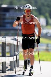 06.08.2024, Lenzerheide, Switzerland (SUI): Janik Riebli (SUI) - Cross-Country summer training, Lenzerheide (SUI). www.nordicfocus.com. © Manzoni/NordicFocus. Every downloaded picture is fee-liable.