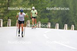 14.08.2024, Ulrichen, Switzerland (SUI): Katharina Hennig (GER), Victoria Carl (GER), (l-r) - Cross-Country summer training, Ulrichen (SUI). www.nordicfocus.com. © Manzoni/NordicFocus. Every downloaded picture is fee-liable.