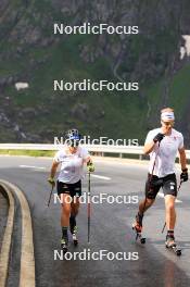 14.08.2024, Ulrichen, Switzerland (SUI): Katharina Hennig (GER), Jan-Friedrich Doerks (GER), (l-r) - Cross-Country summer training, Ulrichen (SUI). www.nordicfocus.com. © Manzoni/NordicFocus. Every downloaded picture is fee-liable.