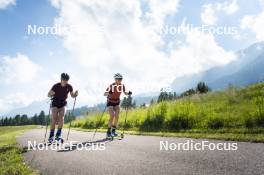 09.07.2024, Lavaze, Italy (ITA): Nicole Monsorno (ITA), Nadine Faehndrich (SUI), (l-r)  - Cross-Country summer training, Lavaze (ITA). www.nordicfocus.com. © Vanzetta/NordicFocus. Every downloaded picture is fee-liable.