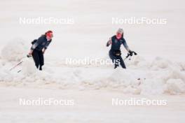 22.06.2024, Les Diablerets, Switzerland (SUI): Desiree Steiner (SUI), Karoline Braten Guidon (SUI), coach Team Switzerland, (l-r) - Cross-Country summer training on the Glacier 3000, Les Diablerets (SUI). www.nordicfocus.com. © Manzoni/NordicFocus. Every downloaded picture is fee-liable.