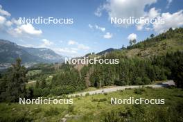 09.07.2024, Lavaze, Italy (ITA): Nadine Faehndrich (SUI), Cyril Faehndrich (SUI), (l-r)  - Cross-Country summer training, Lavaze (ITA). www.nordicfocus.com. © Vanzetta/NordicFocus. Every downloaded picture is fee-liable.