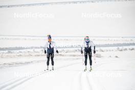 18.06.2024, Tignes, France (FRA): Flora Dolci (FRA), Léna Quintin (FRA), (l-r) - Cross-Country summer training, Tignes (FRA). www.nordicfocus.com. © Authamayou/NordicFocus. Every downloaded picture is fee-liable.