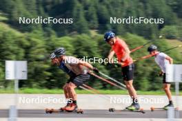 15.08.2024, Ulrichen, Switzerland (SUI): Jan-Friedrich Doerks (GER), Janosch Brugger (GER), Albert Kuchler (GER), Friedrich Moch (GER), (l-r) - Cross-Country summer training, Ulrichen (SUI). www.nordicfocus.com. © Manzoni/NordicFocus. Every downloaded picture is fee-liable.