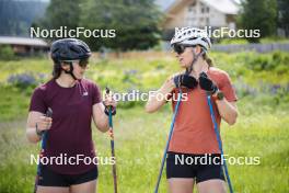 09.07.2024, Lavaze, Italy (ITA): Nicole Monsorno (ITA), Nadine Faehndrich (SUI), (l-r)  - Cross-Country summer training, Lavaze (ITA). www.nordicfocus.com. © Vanzetta/NordicFocus. Every downloaded picture is fee-liable.