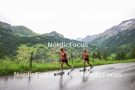 21.06.2024, Les Diablerets, Switzerland (SUI): Nadia Kaelin (SUI), Desiree Steiner (SUI), (l-r) - Cross-Country summer training, Les Diablerets (SUI). www.nordicfocus.com. © Manzoni/NordicFocus. Every downloaded picture is fee-liable.