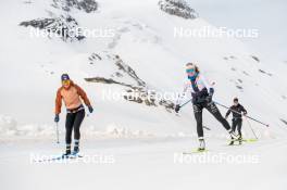 18.06.2024, Tignes, France (FRA): Gilonne Guigonnat (FRA), Léna Quintin (FRA), (l-r) - Cross-Country summer training, Tignes (FRA). www.nordicfocus.com. © Authamayou/NordicFocus. Every downloaded picture is fee-liable.