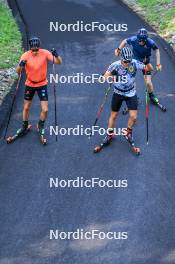 14.08.2024, Ulrichen, Switzerland (SUI): Florian Notz (GER), Friedrich Moch (GER), Lucas Boegl (GER), (l-r) - Cross-Country summer training, Ulrichen (SUI). www.nordicfocus.com. © Manzoni/NordicFocus. Every downloaded picture is fee-liable.