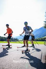 14.08.2024, Ulrichen, Switzerland (SUI): Florian Notz (GER), Lucas Boegl (GER), (l-r) - Cross-Country summer training, Ulrichen (SUI). www.nordicfocus.com. © Manzoni/NordicFocus. Every downloaded picture is fee-liable.