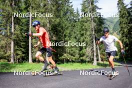 15.08.2024, Ulrichen, Switzerland (SUI): Albert Kuchler (GER), Friedrich Moch (GER), (l-r) - Cross-Country summer training, Ulrichen (SUI). www.nordicfocus.com. © Manzoni/NordicFocus. Every downloaded picture is fee-liable.