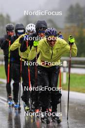 13.09.2024, Schiers, Switzerland (SUI): Roman Schaad (SUI), Beda Klee (SUI), Valerio Grond (SUI), Janik Riebli (SUI), Jonas Baumann (SUI), (l-r) - Cross-Country summer training, Lenzerheide (SUI). www.nordicfocus.com. © Manzoni/NordicFocus. Every downloaded picture is fee-liable.