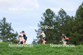 15.08.2024, Ulrichen, Switzerland (SUI): Katherine Sauerbrey (GER), Sofie Krehl (GER), Katharina Hennig (GER), Victoria Carl (GER), Lisa Lohmann (GER), Helen Hoffmann (GER), (l-r) - Cross-Country summer training, Ulrichen (SUI). www.nordicfocus.com. © Manzoni/NordicFocus. Every downloaded picture is fee-liable.