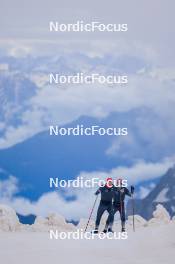 22.06.2024, Les Diablerets, Switzerland (SUI): Valerio Grond (SUI), Beda Klee (SUI), (l-r) - Cross-Country summer training on the Glacier 3000, Les Diablerets (SUI). www.nordicfocus.com. © Manzoni/NordicFocus. Every downloaded picture is fee-liable.