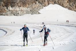 19.06.2024, Tignes, France (FRA): Arnaud Chautemps (FRA), Mathis Desloges (FRA), (l-r) - Cross-Country summer training, Tignes (FRA). www.nordicfocus.com. © Authamayou/NordicFocus. Every downloaded picture is fee-liable.