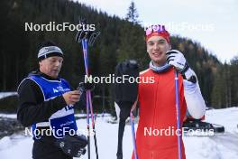 06.11.2024, Davos, Switzerland (SUI): Ivan Hudac (SVK), Cyril Faehndrich (SUI), (l-r) - Cross-Country training, snowfarming track, Davos (SUI). www.nordicfocus.com. © Manzoni/NordicFocus. Every downloaded picture is fee-liable.