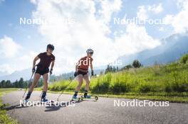 09.07.2024, Lavaze, Italy (ITA): Nicole Monsorno (ITA), Nadine Faehndrich (SUI), (l-r)  - Cross-Country summer training, Lavaze (ITA). www.nordicfocus.com. © Vanzetta/NordicFocus. Every downloaded picture is fee-liable.