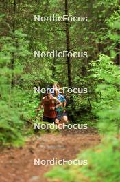 21.06.2024, Les Diablerets, Switzerland (SUI): Jason Rueesch (SUI), Jonas Baumann (SUI), (l-r) - Cross-Country summer training, Les Diablerets (SUI). www.nordicfocus.com. © Manzoni/NordicFocus. Every downloaded picture is fee-liable.