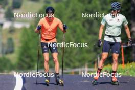 14.08.2024, Ulrichen, Switzerland (SUI): Florian Notz (GER), Janosch Brugger (GER), (l-r) - Cross-Country summer training, Ulrichen (SUI). www.nordicfocus.com. © Manzoni/NordicFocus. Every downloaded picture is fee-liable.