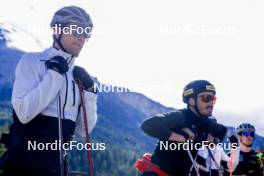 04.06.2024, Lenzerheide, Switzerland (SUI): Beda Klee (SUI), Jonas Baumann (SUI), (l-r) - Cross-Country training, Lenzerheide (SUI). www.nordicfocus.com. © Manzoni/NordicFocus. Every downloaded picture is fee-liable.