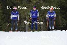 06.11.2024, Davos, Switzerland (SUI): Luc Cottier (SUI), Maximilian Alexander Wanger (SUI), Robin Blaesi (SUI), (l-r) - Cross-Country training, snowfarming track, Davos (SUI). www.nordicfocus.com. © Manzoni/NordicFocus. Every downloaded picture is fee-liable.