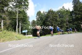 24.07.2024, Premanon, France (FRA): Clement Parisse (FRA), Mathis Desloges (FRA), Renaud Jay (FRA), (l-r) - Cross-Country summer training, Premanon (FRA). www.nordicfocus.com. © Manzoni/NordicFocus. Every downloaded picture is fee-liable.