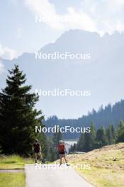 09.07.2024, Lavaze, Italy (ITA): Nicole Monsorno (ITA), Nadine Faehndrich (SUI), (l-r)  - Cross-Country summer training, Lavaze (ITA). www.nordicfocus.com. © Vanzetta/NordicFocus. Every downloaded picture is fee-liable.