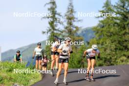 15.08.2024, Ulrichen, Switzerland (SUI): Lena Keck (GER), Pia Fink (GER), (l-r) - Cross-Country summer training, Ulrichen (SUI). www.nordicfocus.com. © Manzoni/NordicFocus. Every downloaded picture is fee-liable.