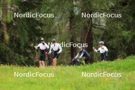 28.05.2024, Lenzerheide, Switzerland (SUI): Noe Naeff (SUI), Nicola Wigger (SUI), Marco Isenschmid (SUI), Jon-Fadri Nufer (SUI), (l-r) - Cross-Country training, Lenzerheide (SUI). www.nordicfocus.com. © Manzoni/NordicFocus. Every downloaded picture is fee-liable.