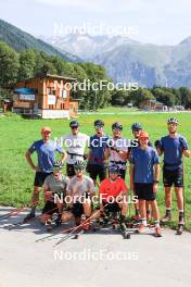 15.08.2024, Ulrichen, Switzerland (SUI): Michael Bonfert (AUT), Jan Stoelben (GER), Florian Notz (GER), Friedrich Moch (GER), Anian Sossau (GER), Marc Steur (GER), Jan-Friedrich Doerks (GER), Lucas Boegl (GER), Janosch Brugger (GER), Albert Kuchler (GER), (l-r) - Cross-Country summer training, Ulrichen (SUI). www.nordicfocus.com. © Manzoni/NordicFocus. Every downloaded picture is fee-liable.