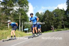 24.07.2024, Premanon, France (FRA): Remi Bourdin (FRA), Richard Jouve (FRA), (l-r) - Cross-Country summer training, Premanon (FRA). www.nordicfocus.com. © Manzoni/NordicFocus. Every downloaded picture is fee-liable.