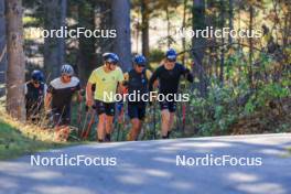 12.10.2024, Ramsau am Dachstein, Austria (AUT): Luca Petzold (GER), Paul Graef (GER), Lucas Boegl (GER), Alexander Brandner (GER), Anian Sossau (GER), Albert Kuchler (GER), (l-r) - Cross-Country summer training, Ramsau am Dachstein (AUT). www.nordicfocus.com. © Manzoni/NordicFocus. Every downloaded picture is fee-liable.